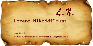 Lorenz Nikodémusz névjegykártya